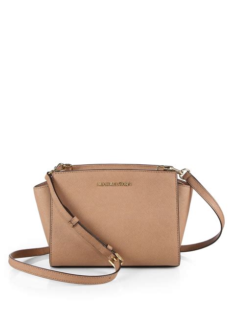 michael michael kors selma umhängetasche khaki|Michael Kors saffiano satchel.